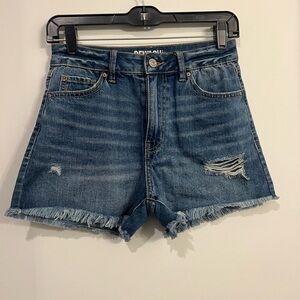 Denim Blue Distressed Women's Shorts